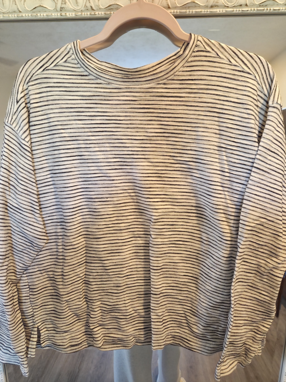 Striped Long Sleeve - Cream and Black